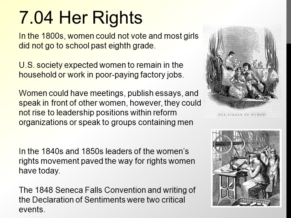 Women s rights in the 1800 s compared to today